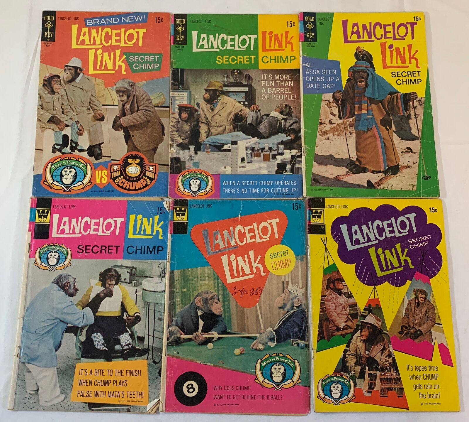 tv show comics LANCELOT LINK #1 2 3 4 5 6 ~ low grade