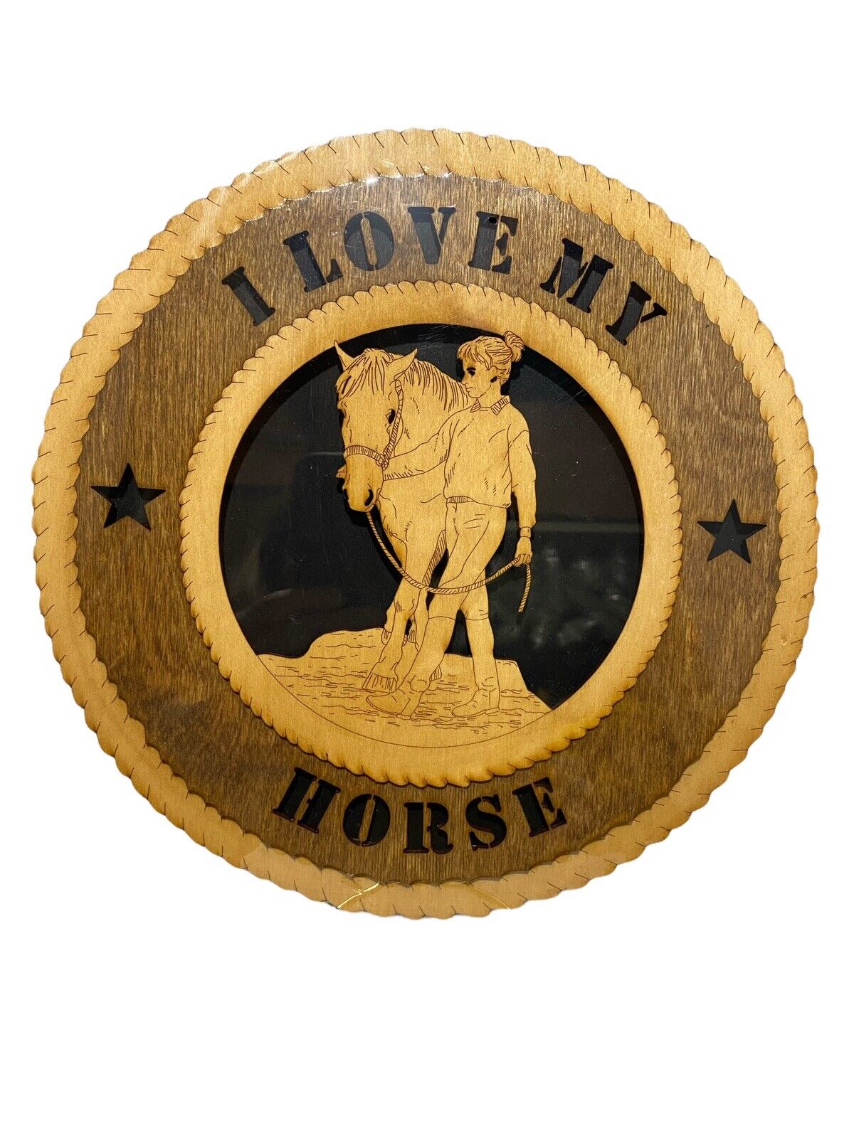 I Love My Horse Wooden Wall Plaque