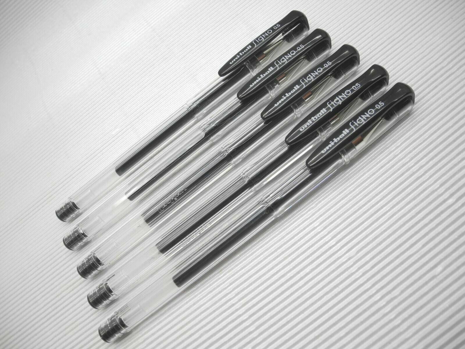 (Tracking No.)5pcs UNI-BALL SIGNO UM-100 0.5mm roller ball pen, Black (Japan)