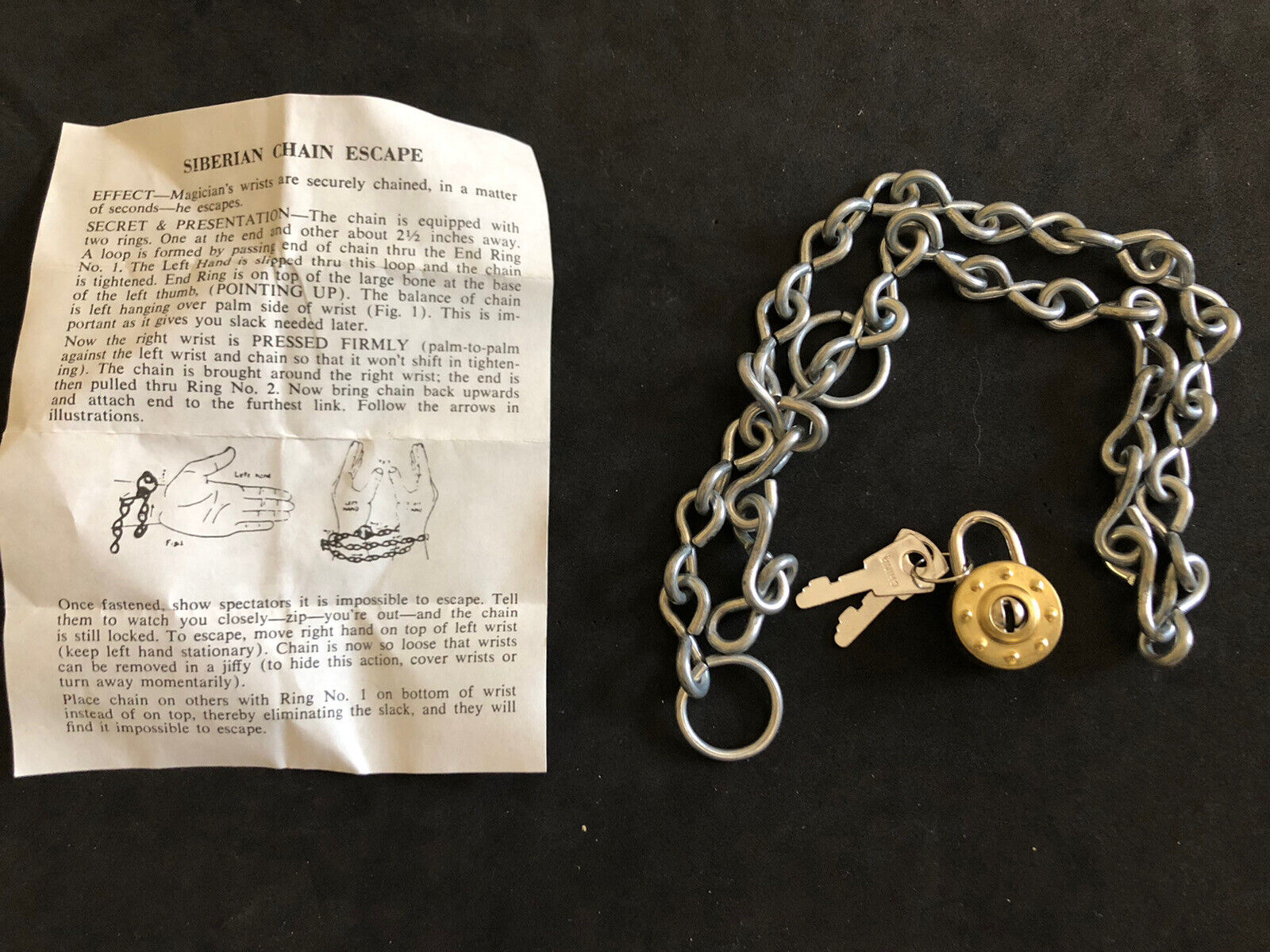 Vintage Siberian Chain Escape With Printed Instructions- New