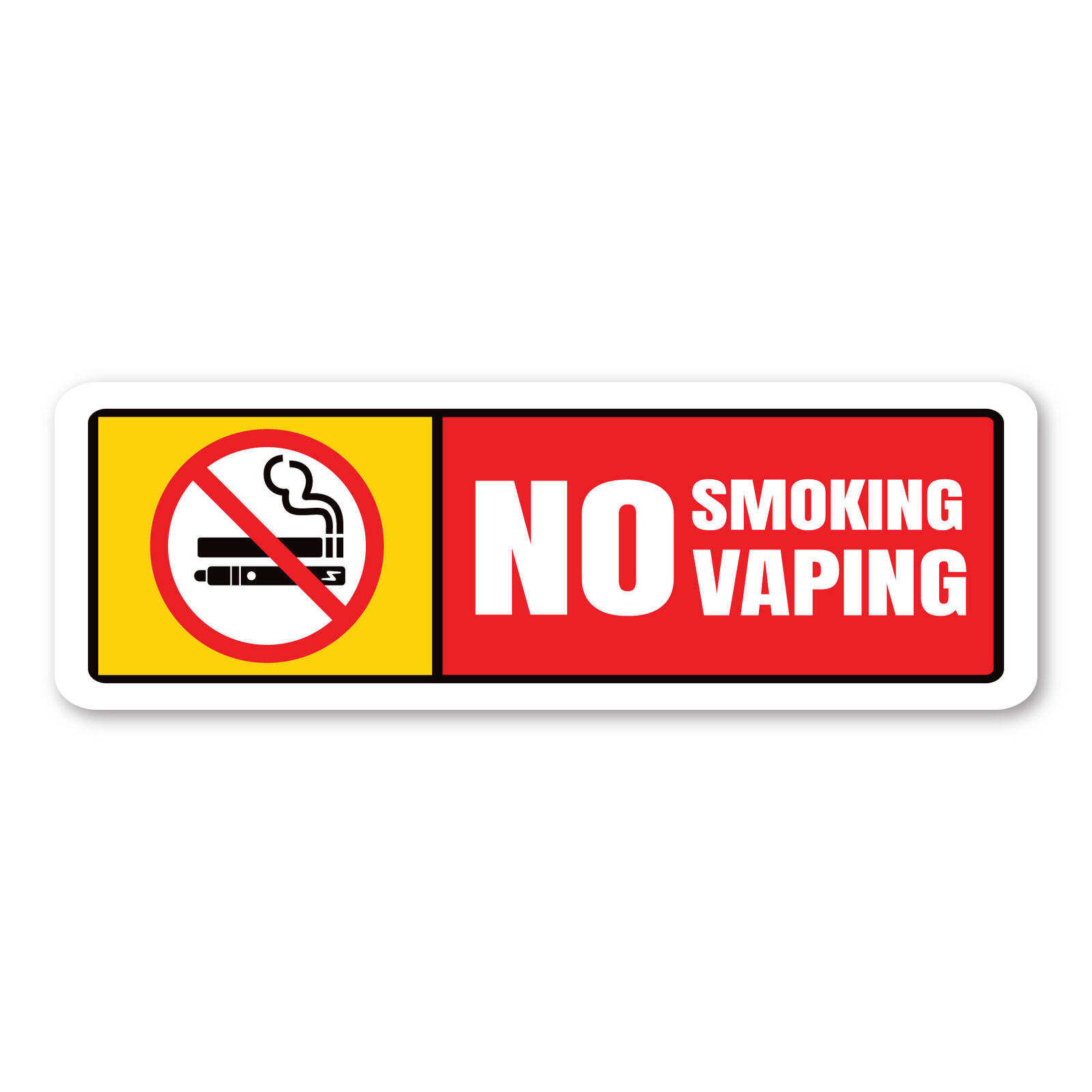 No Smoking / No Vaping - Rectangle design v2 - Magnet