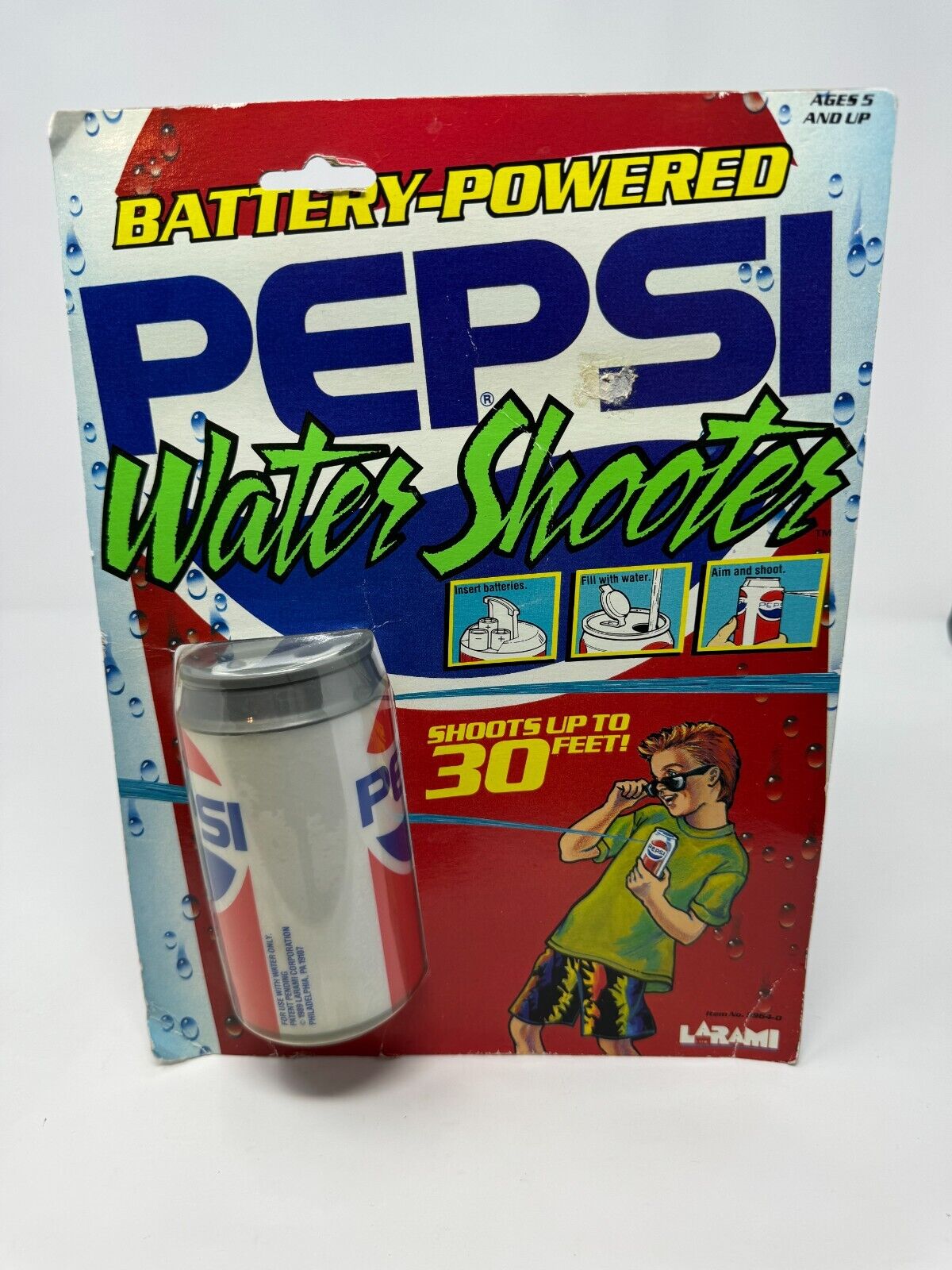 Pepsi 9964-0 Vintage Battery-Powered Water Shooter Can Shaped Toy 1989 New