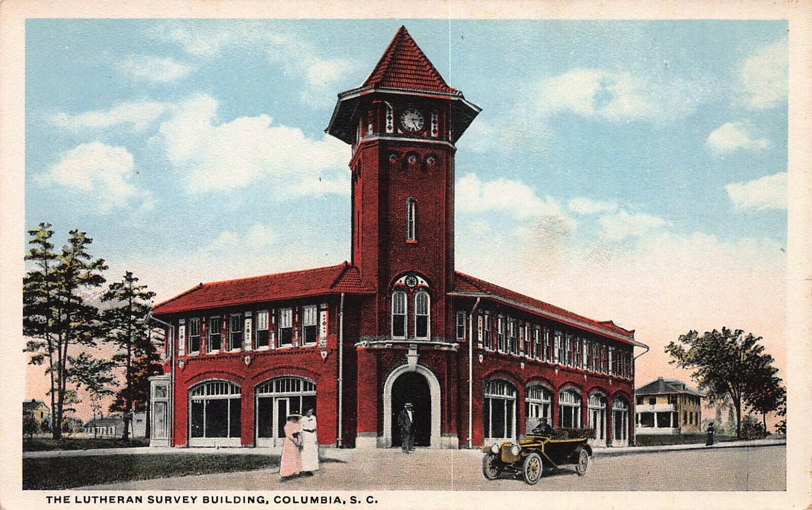 The Lutheran Survey Building, Columbia, South Carolina, Early Postcard, Unused