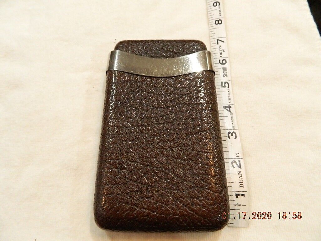 English cigar case w/sterling band. Very good condition
