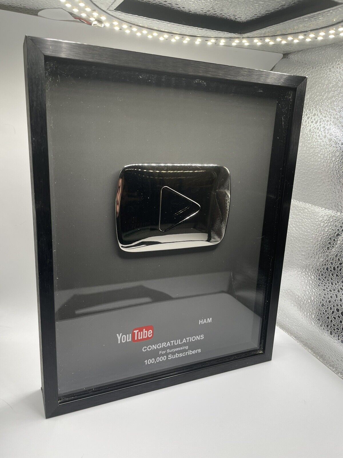 AUTHENTIC YOUTUBE SILVER PLAY BUTTON (2015) 100K AWARD DISCONTINUED