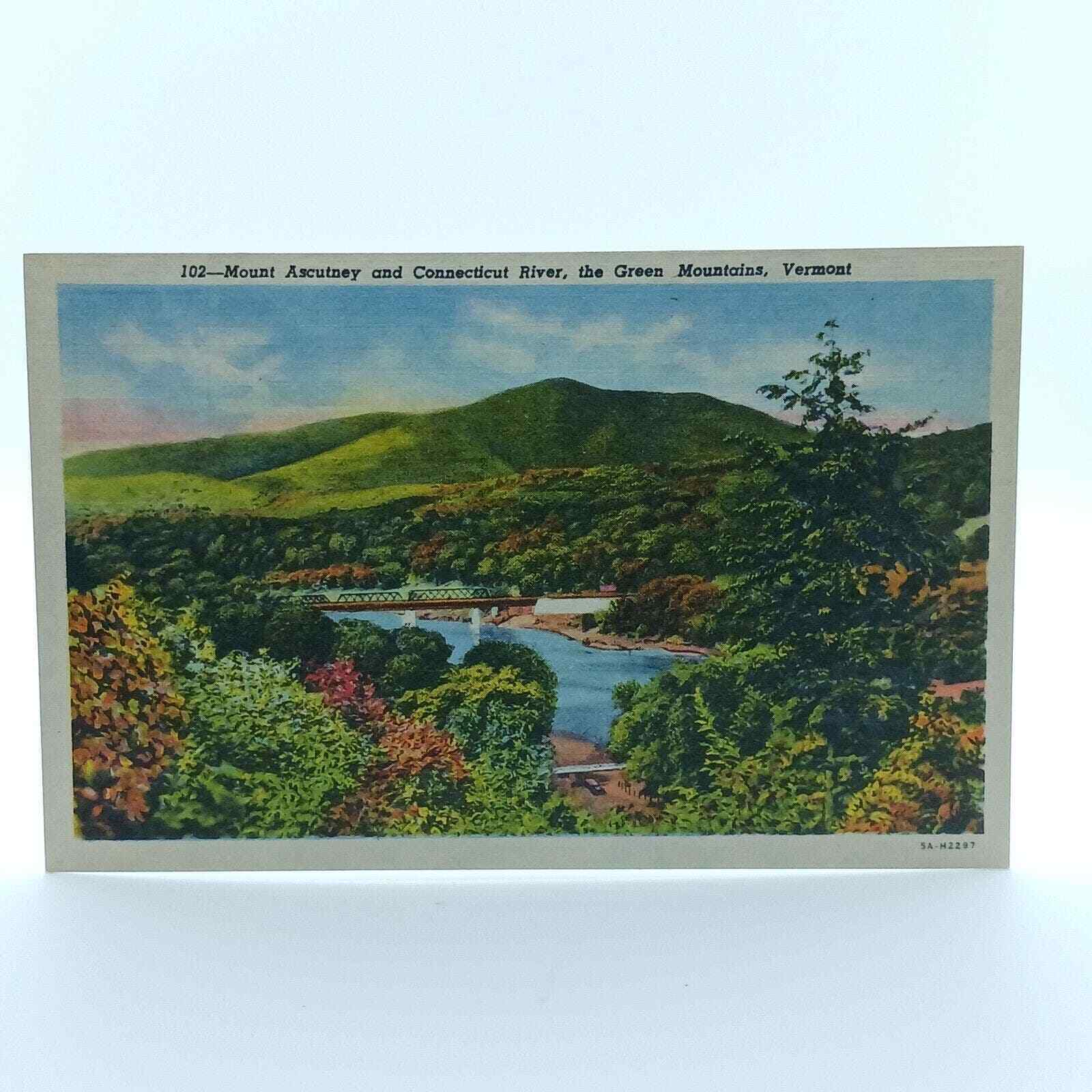 Postcard Dr Jim Stamps Mount Ascutney And Connecticut River Green Mountains Vt