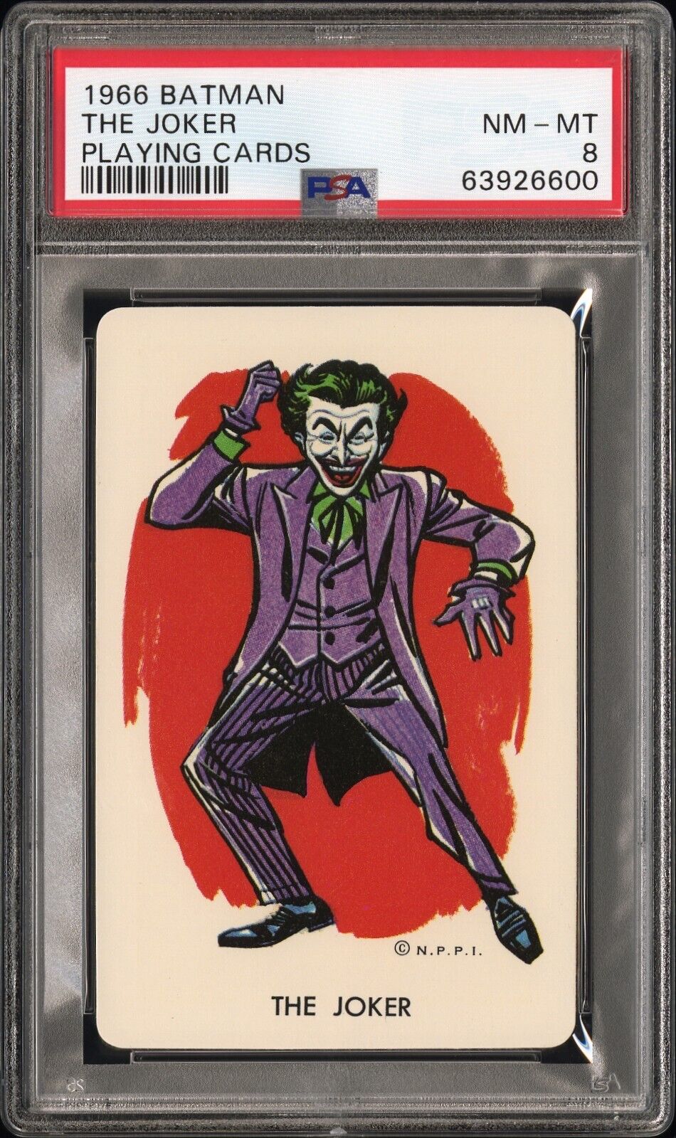 1966 Batman The Joker Whitman Playing Cards Game Card PSA 8