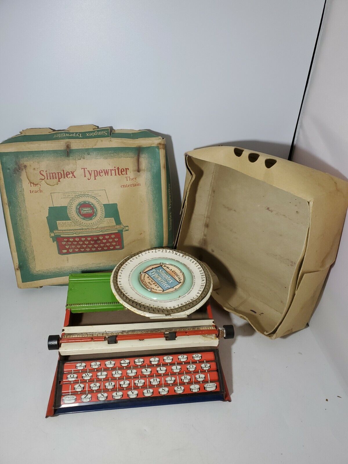 Vintage Antique Simplex Typewriter Number 300 in Original Box