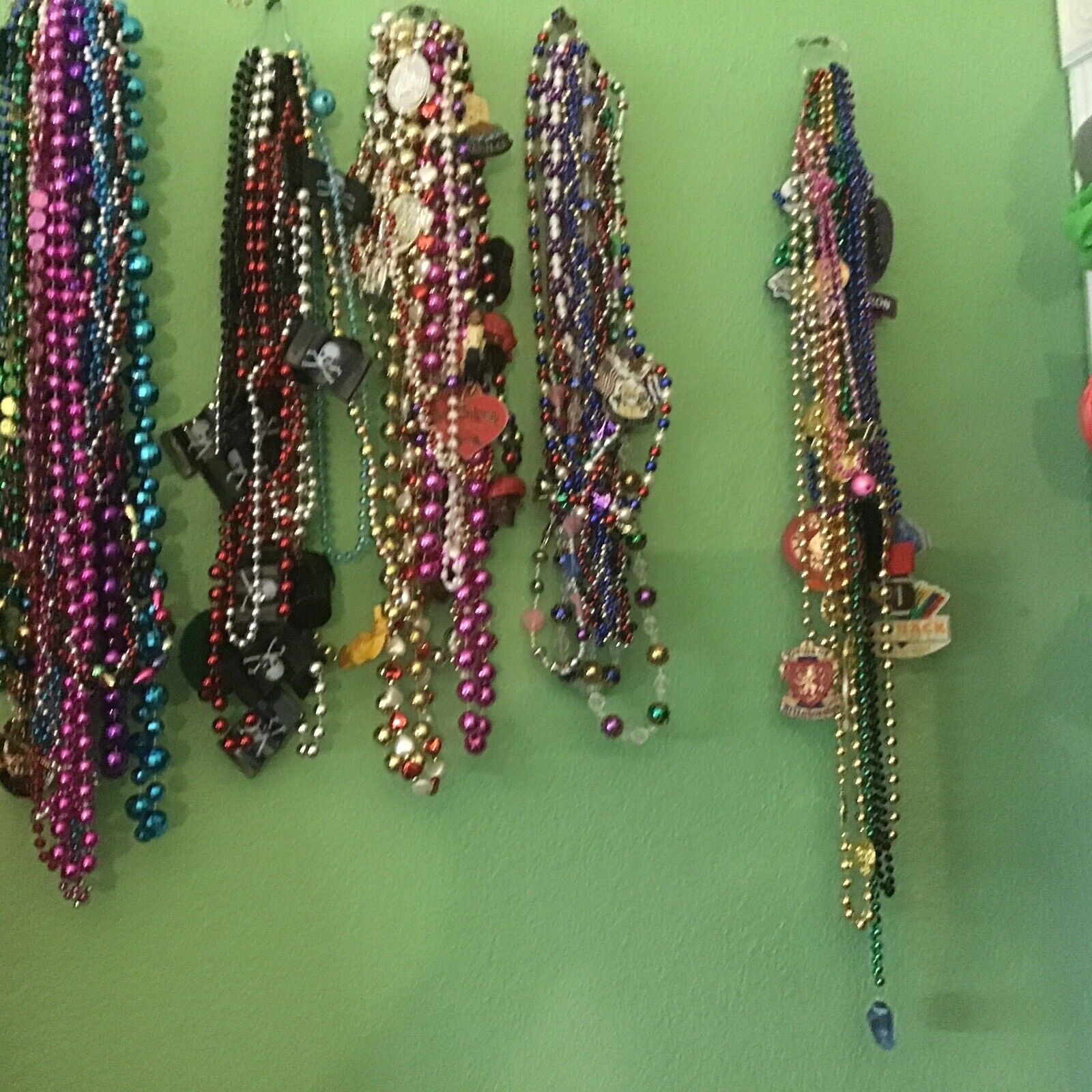 Lot of Mardi Gras Beads Pendants Hurricane Katrina Beer Gasparilla Medallions