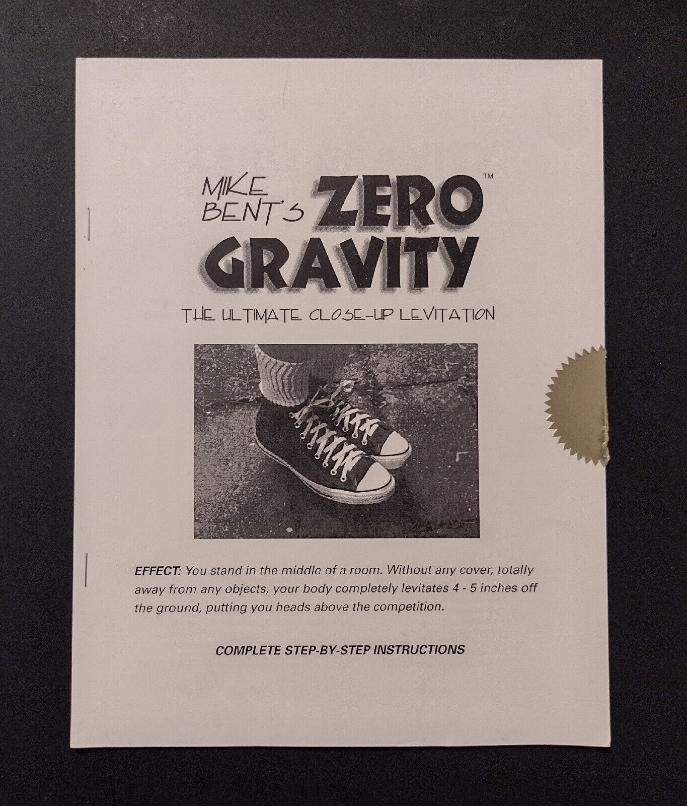 Mike Bent's ZERO GRAVITY The Ultimate Close-up Levitation Official Signed & Numb