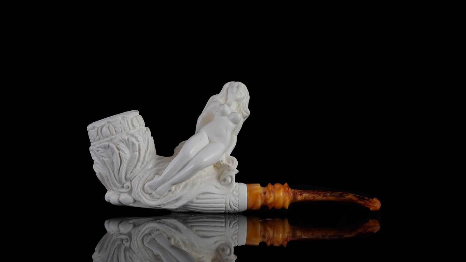 Large Naked Lady Meerschaum Pipe handmade smoking tobacco w case MD-194