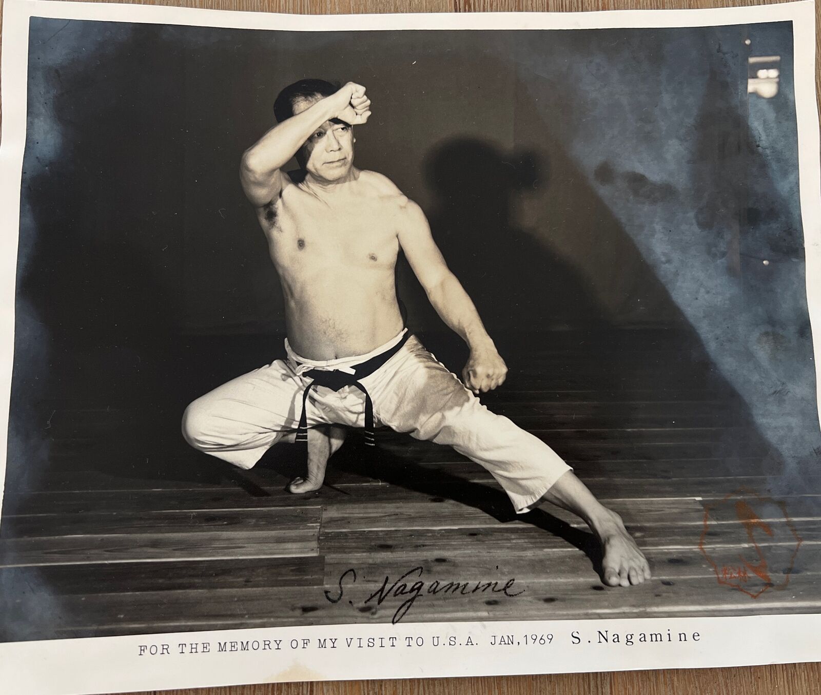 Rare Shoshin Nagamine Signed Photo 1969, Okinawa Shorin-ryu Martial Arts Vintage
