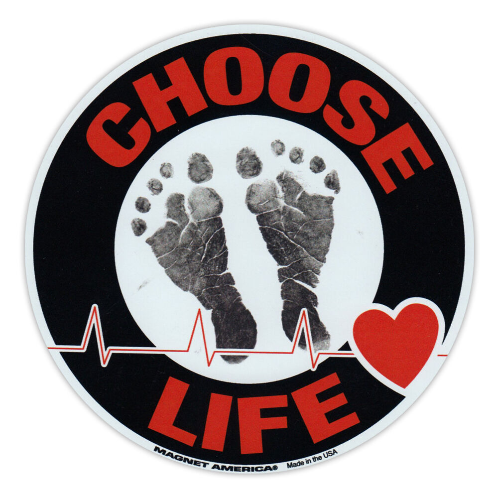 Round Magnet - Choose Life - Anti Abortion Pro Life - Magnetic Bumper Sticker
