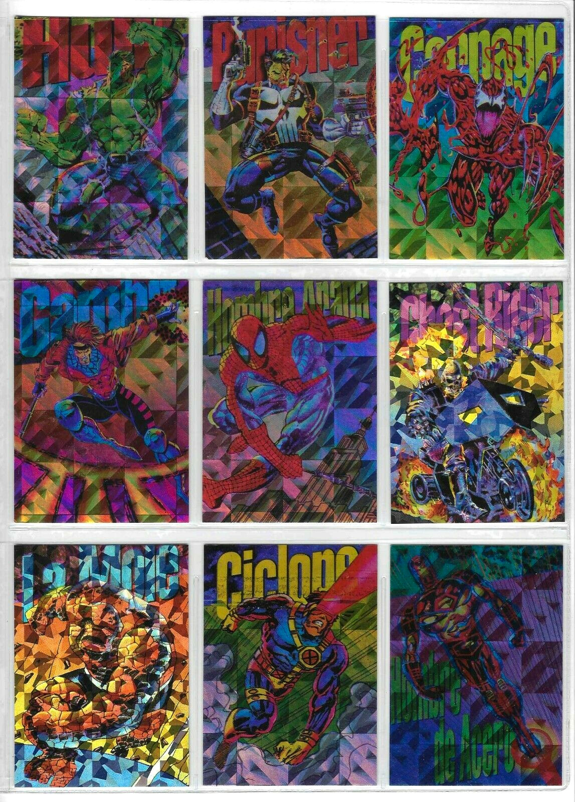 1995 Marvel Pepsi Cards PRISM 9 Card Full SET SPIDERMAN IRON MAN HULK Reprint