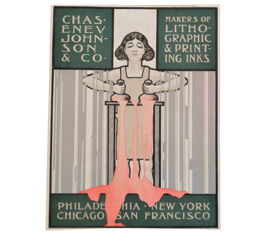 Antique Chas Eneu Johnson & Co Inks Advertising Rare Art Nouveau Ephemera 