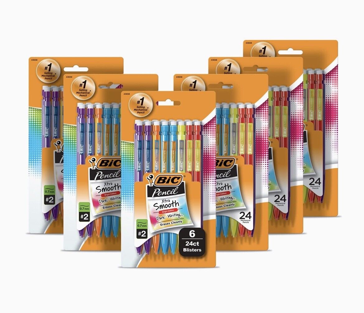 BIC Xtra Smooth Bright Edition #2 0.7mm Mechanical Pencil - 144 Count 6x24-Packs