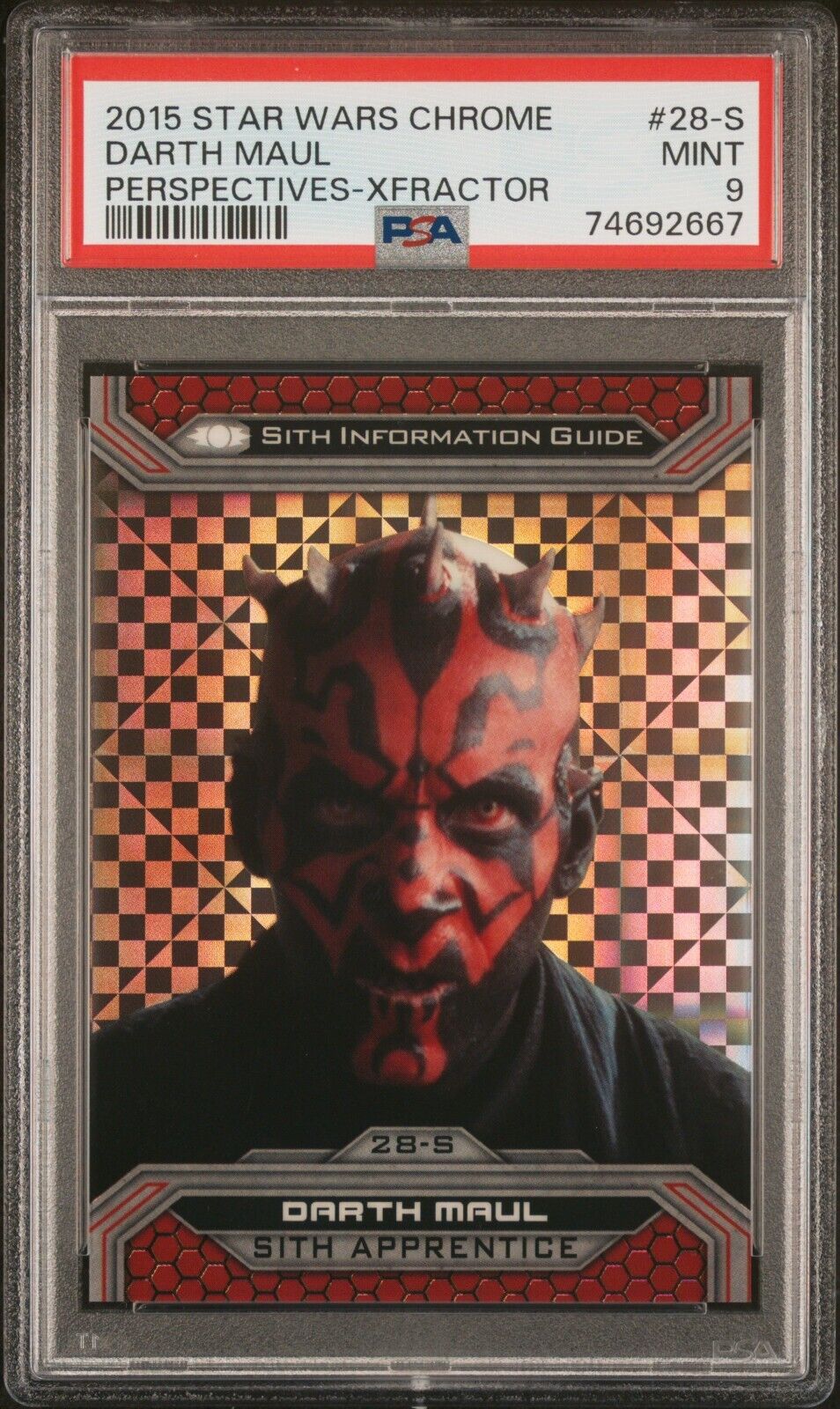 2015 TOPPS STAR WARS CHROME PERSPECTIVES DARTH MAUL XFRACTOR REFRACTOR /99 PSA 9