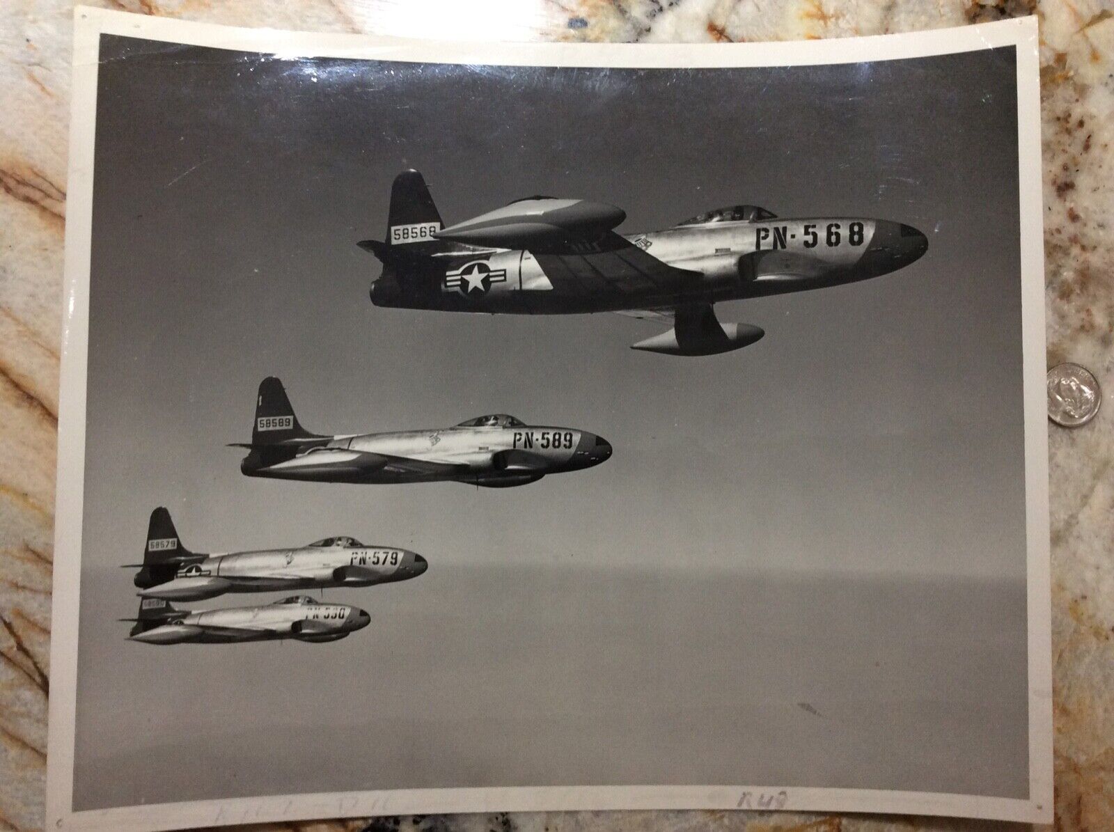 Lockheed F-80 Shooting Star Fighter Aircraft 94th Squadron Formation Photo #1351
