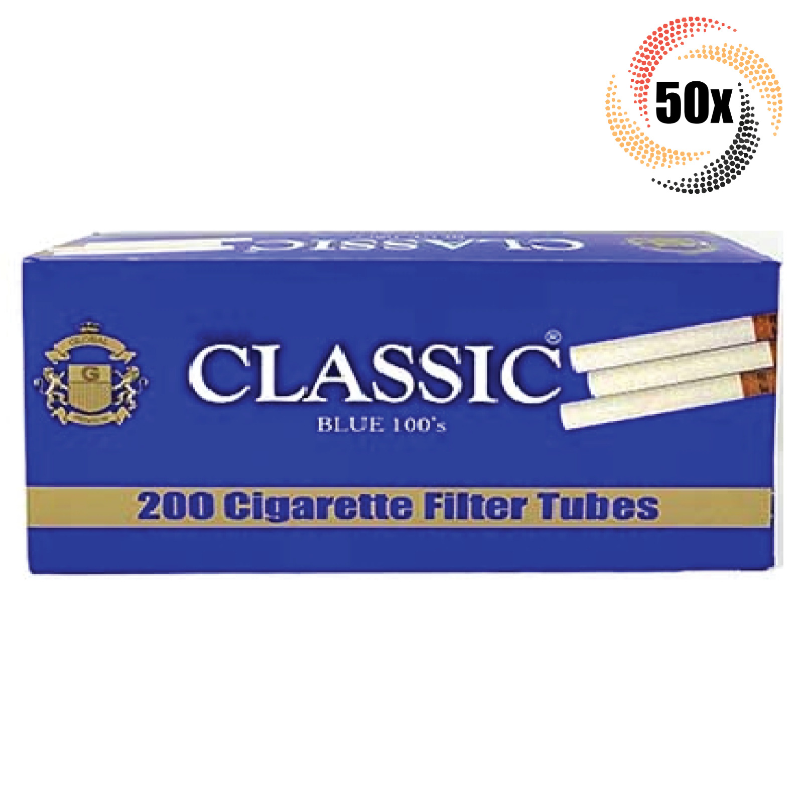 50x Boxes Classic Blue Light 100MM 100's ( 10,000 Tubes ) Cigarette Tobacco RYO