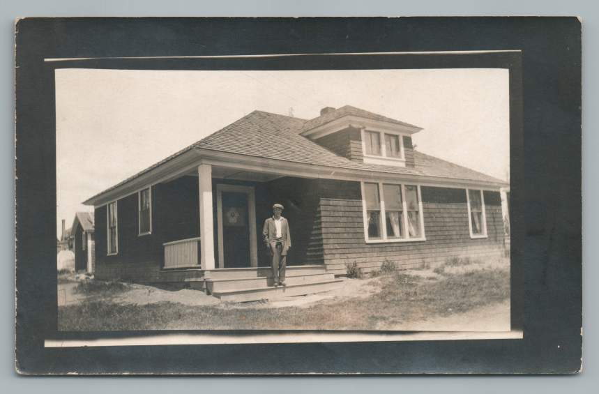Assymetrical Arts & Crafts House WOODSTOCK Maine RPPC Antique Photo 1910s
