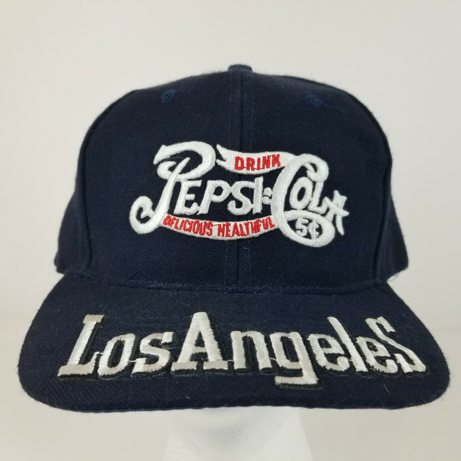 Pepsi Cola Logo Los Angeles Snapback Embroidered Hat/Cap Nissin RARE Vintage 90s