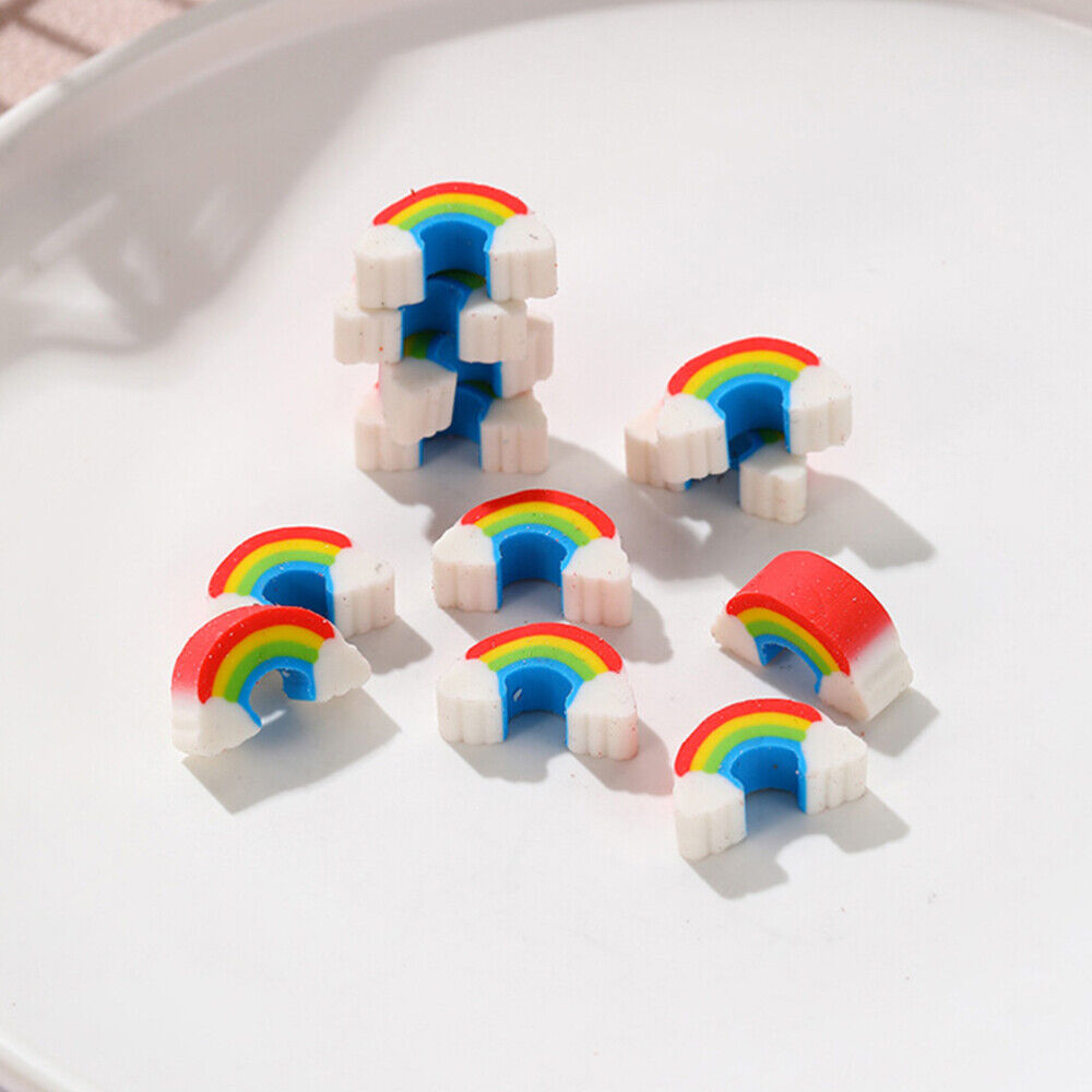 100 Pcs Rainbow Bridge Eraser Pupils Shaped Drawing Erasers