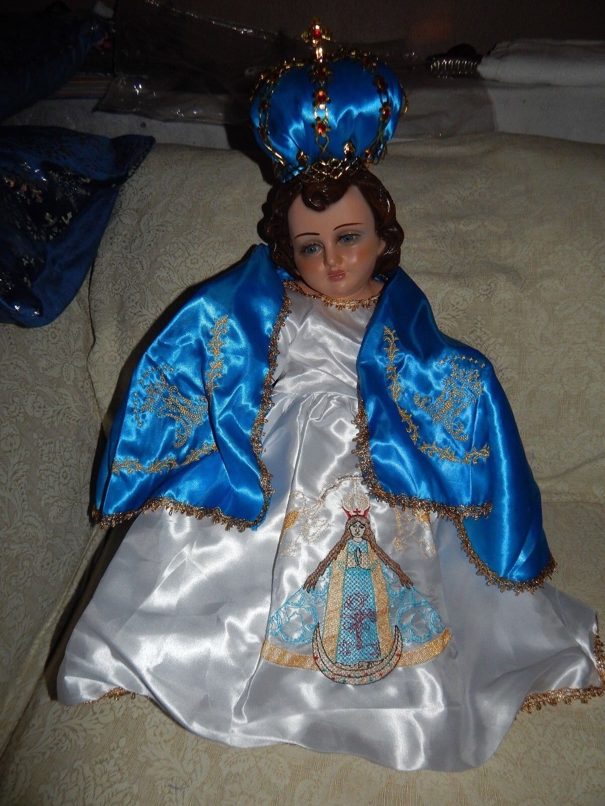 la Inmaculada vestido para Nino Dios baby Jesus Clothes set Medida #45 cms SALE