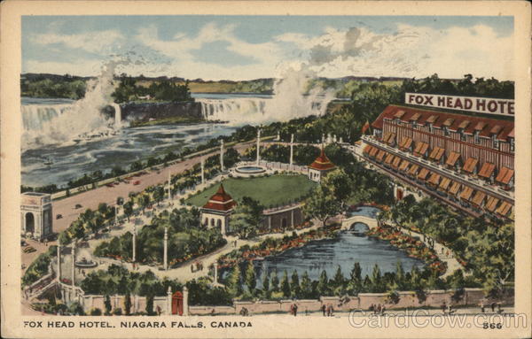 Canada Niagara Falls Fox Head Hotel F.H. Leslie Ltd. Linen Postcard Vintage