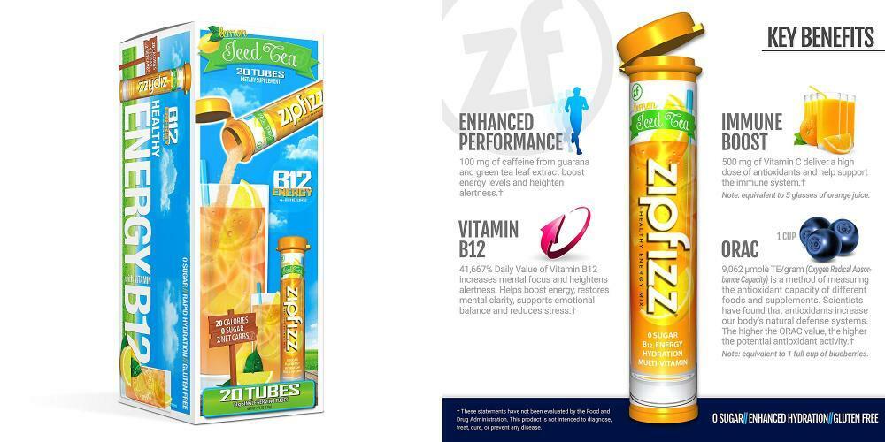Zipfizz Healthy Energy Drink Mix, Hydration with B12 and Multi 20 count 