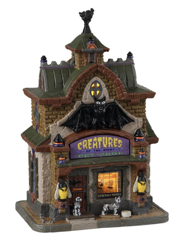 LEMAX  Creatures Of The Night Pet Shop-Spooky Town -Halloween Village