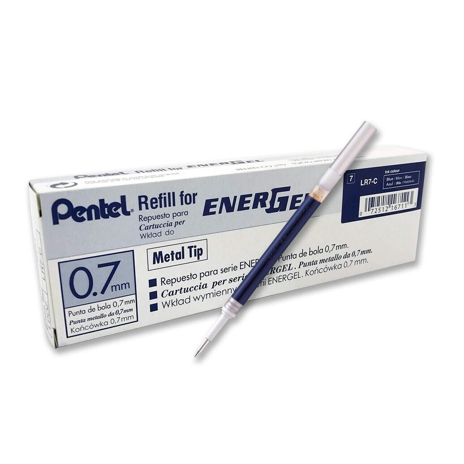 Pentel LR7 EnerGel Roller Liquid Gel Pen Refill 0.7mm 11 Colors Available FS