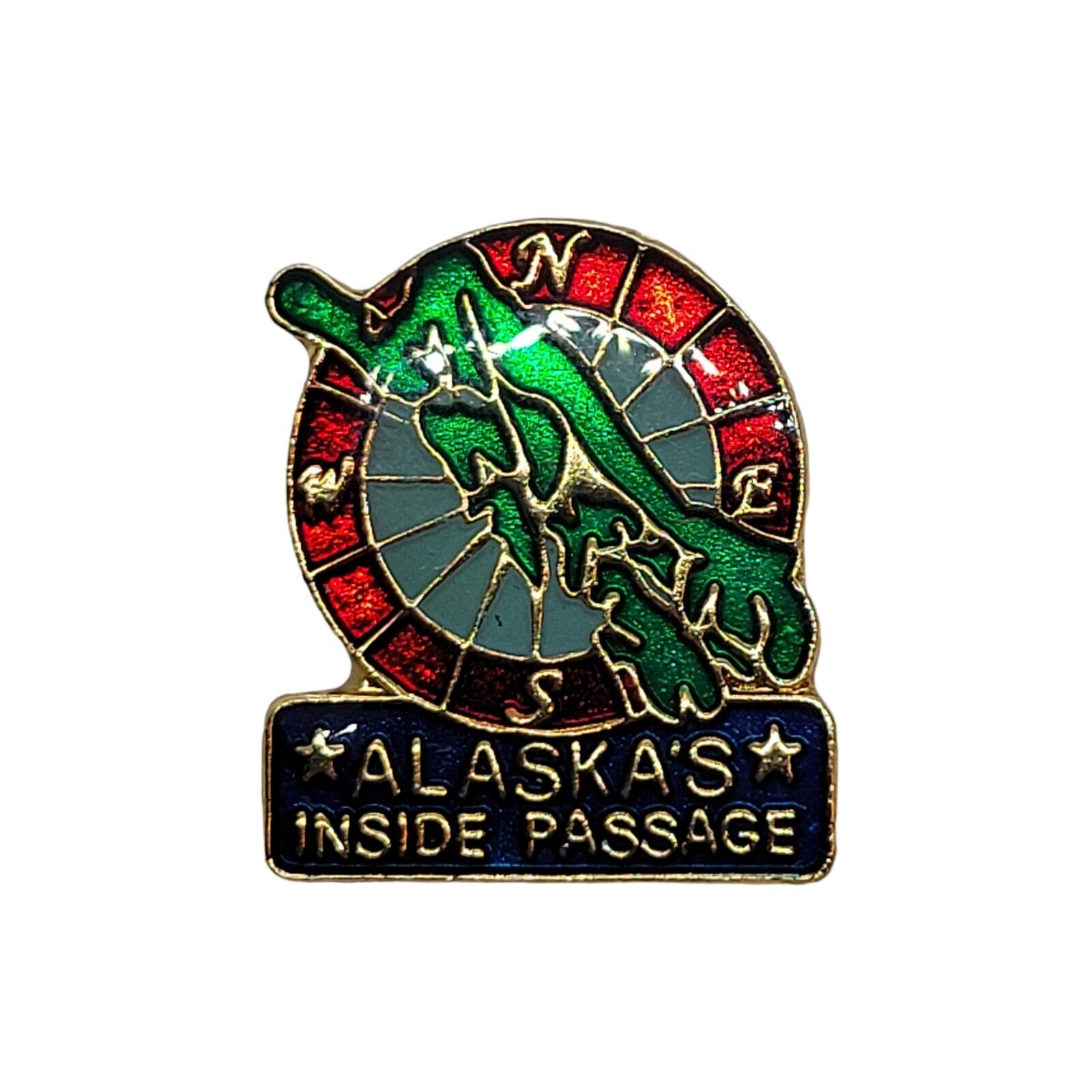 Alaska\'s Inside Passage Travel Pin - Compass