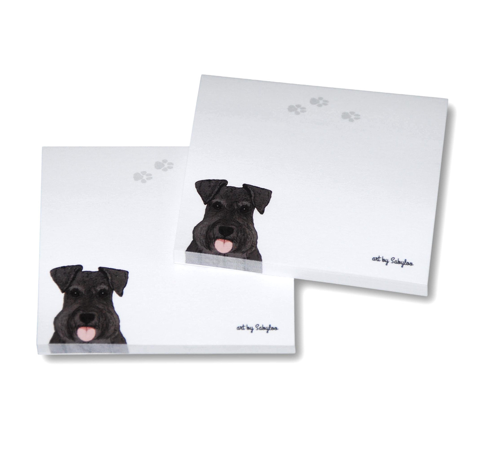 Schnauzer Sticky Notes Notepad - Uncropped Black - 100 Sheets