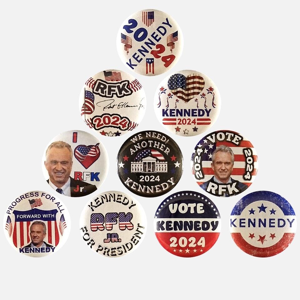 Robert F. Kennedy Jr Buttons / Pins Lot-of-10 - 2024 Election - RFK Jr Campaign 