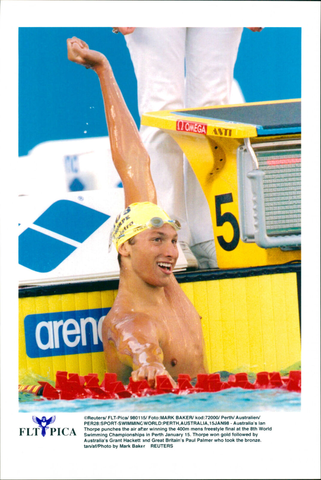 Australia\'s Ian Thorpe punches the air after wi... - Vintage Photograph 2505183