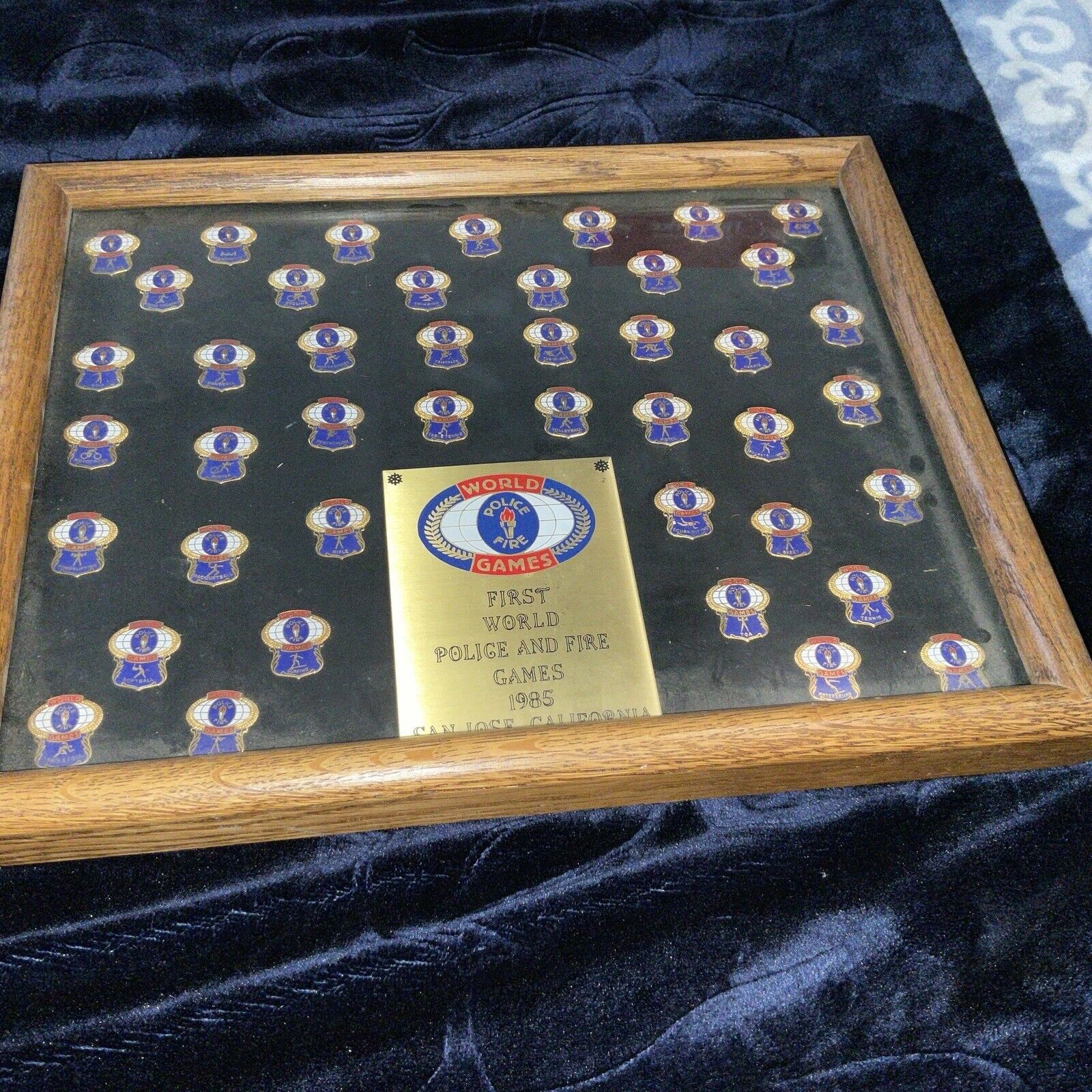 1985 First World Police and Fire Games Metal Pin Set RARE