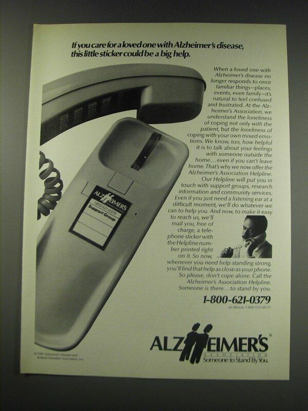 1991 Alzheimer\'s Association Ad - If you care for a loved one with Alzheimer\'s