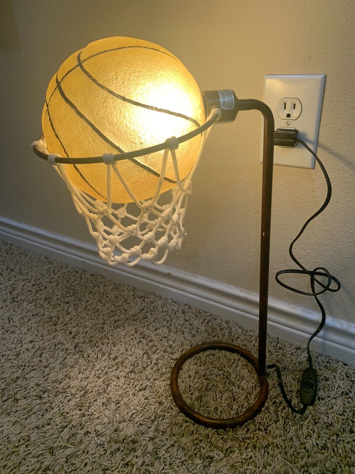 Vintage Basketball Lamp 80\'s Tarogo Table Lamp  Japan Sport Theme