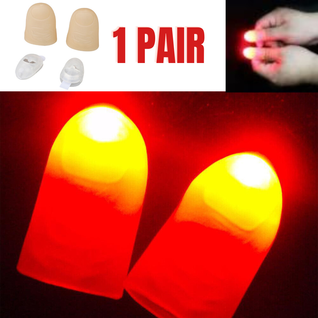 LED Finger Thumbs Light red Color Magic Party Show Lamp Funny set of 2