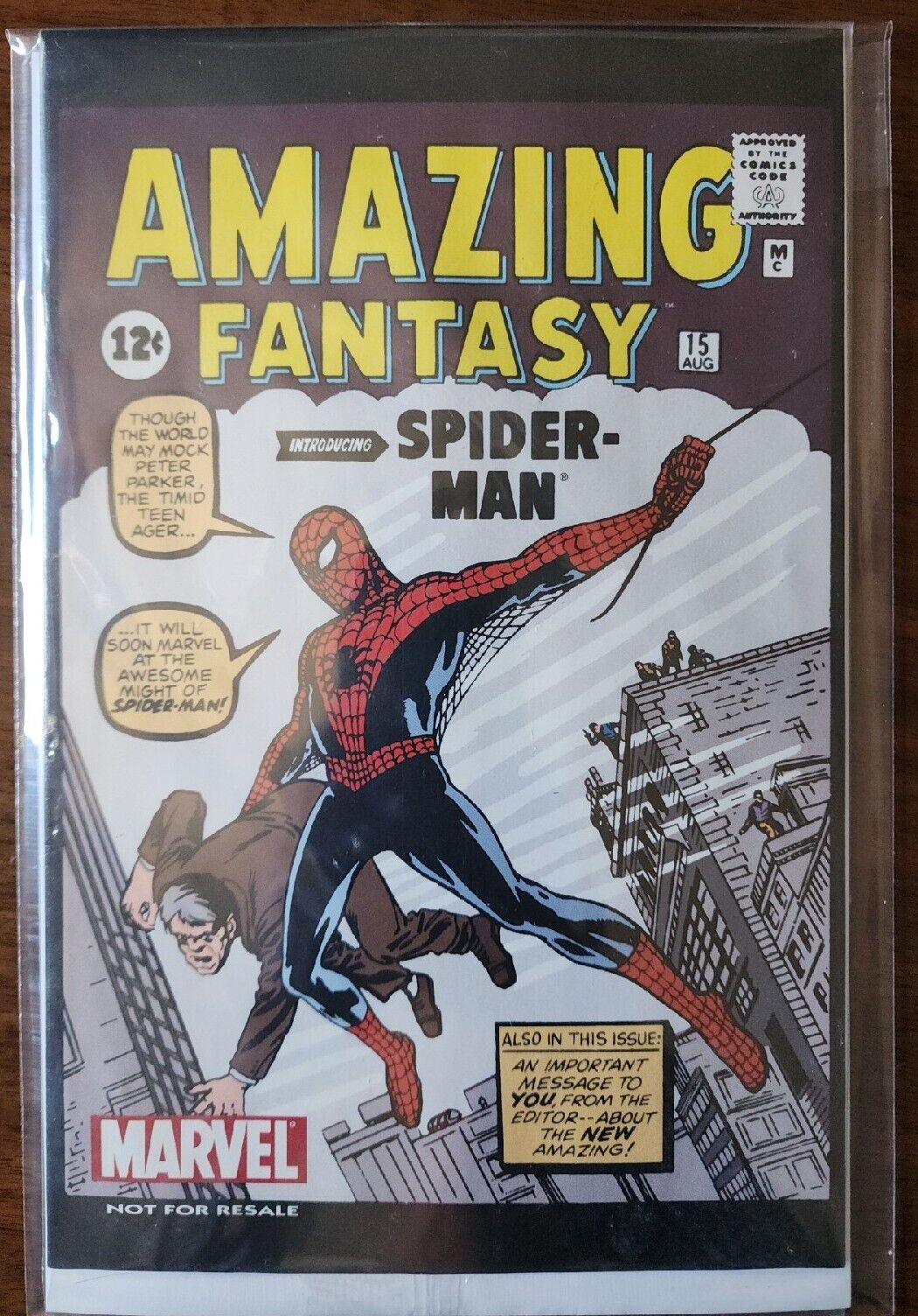 MARVEL Comics Amazing Fantasy #15 Spider-Man (Aug.1962)(Facsimile) NEW IN BAG