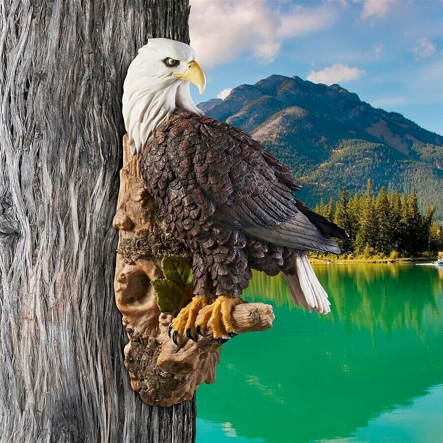 American National Emblem Bald Eagle Tree Perch Wall Sculpture