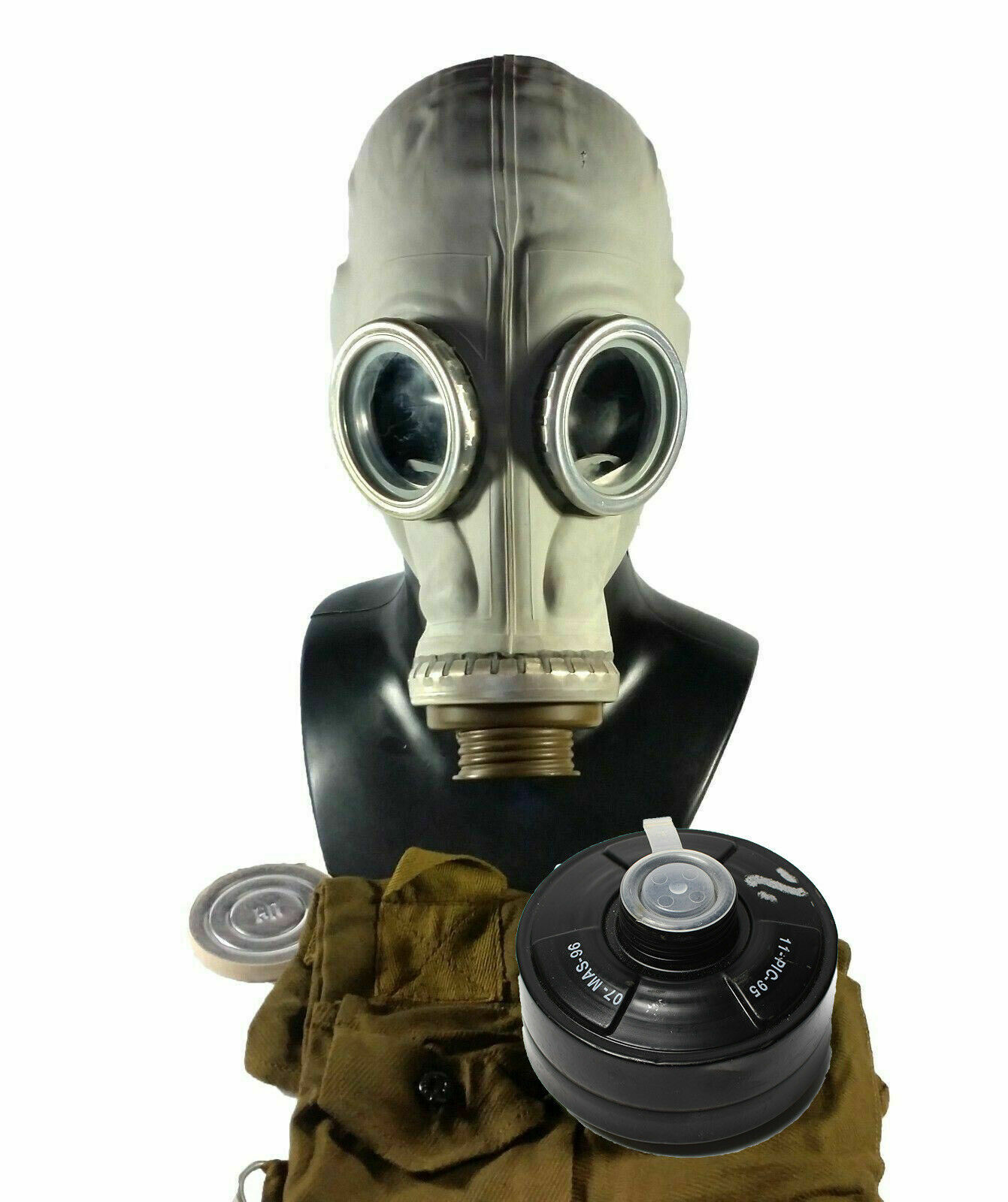 Soviet russian military Gas mask GP-5 Grey rubber Full set NEW NATO Filter CFF3