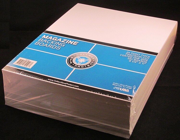 100 New CSP Magazine 8 3/4x11 1/8 Poly RESEAL Bags+100 Backer Boards 8 1/2 x 11