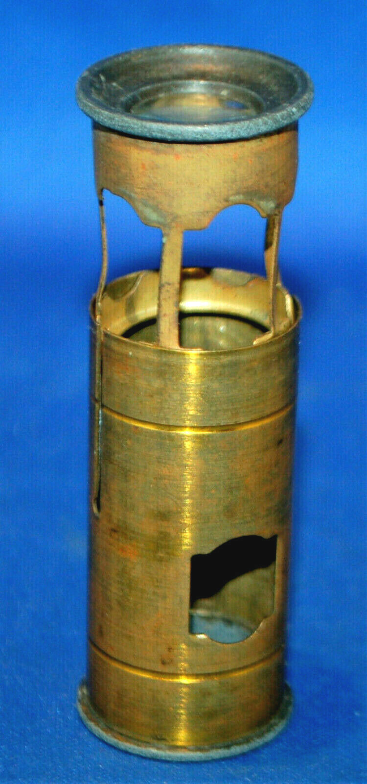 A rare type of antique Victorian brass pocket microscope, florascope