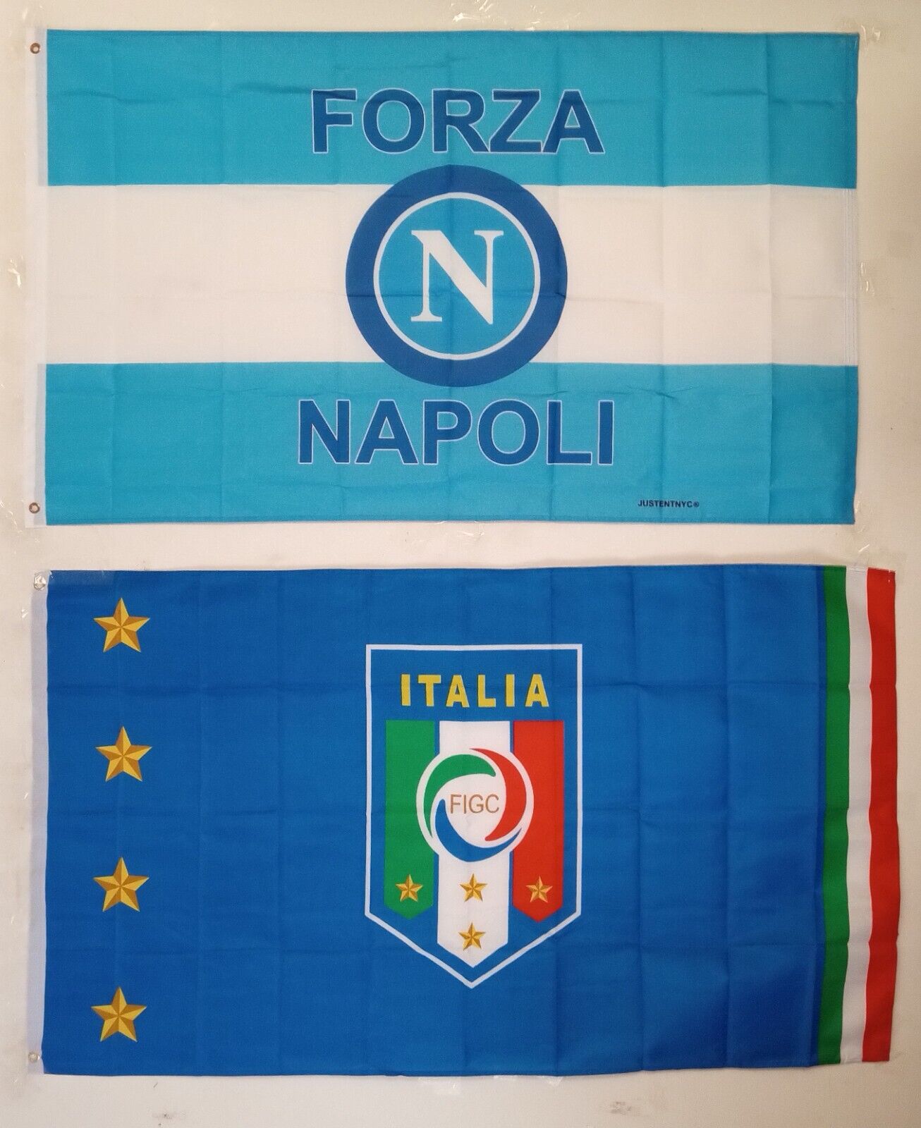 1 ITALY FEDERATION FLAG + 1 NAPOLI FLAG (3X5 FT) $35