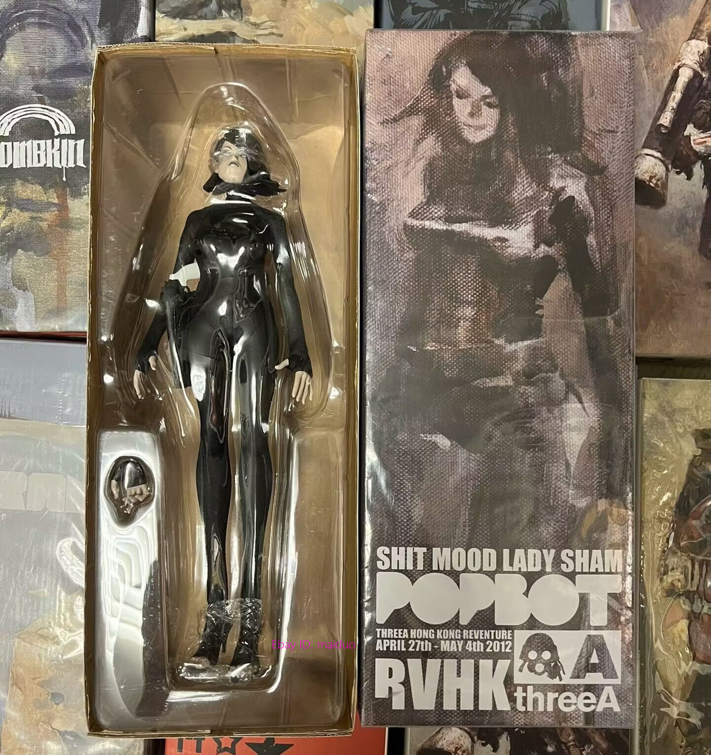ThreeA Popbot Lady Sham Pure Black Edition RVHK Action Figure Collectibles 1/6