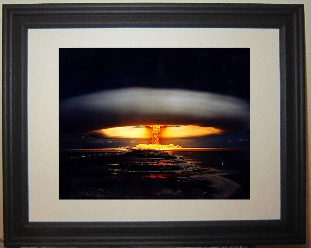 Atomic Nuclear Bomb Test  Mushroom Cloud WWII World War II  Framed Photo
