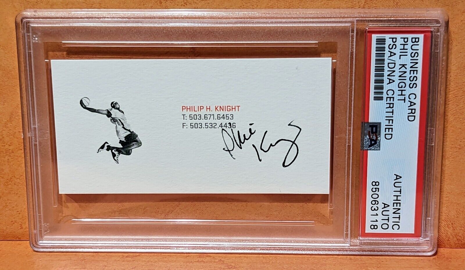 PSA Phil Knight Autograph LeBron James Image Nike Business Card Signed