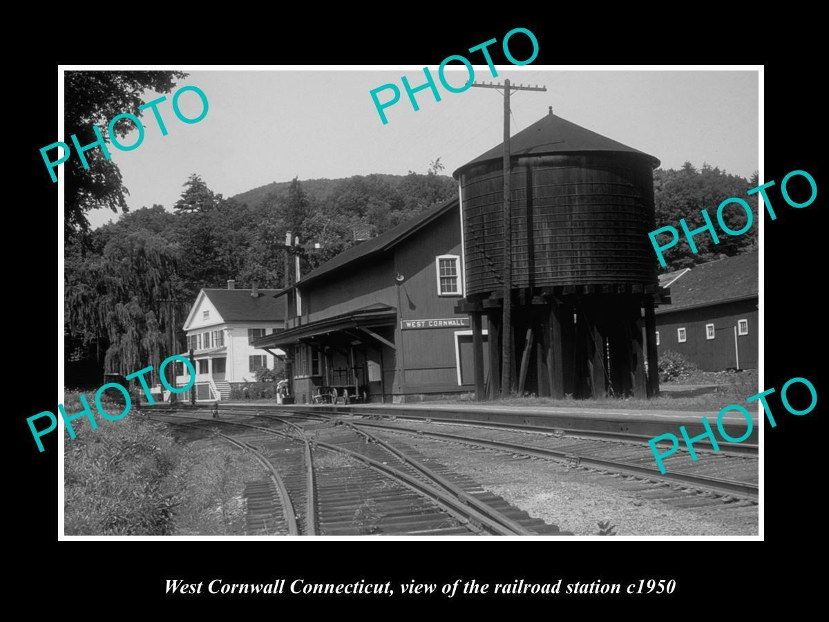 OLD 6 X 4 HISTORIC PHOTO OF WEST CORNWALL CONNECTICUT THE RAILROAD STATION 1950