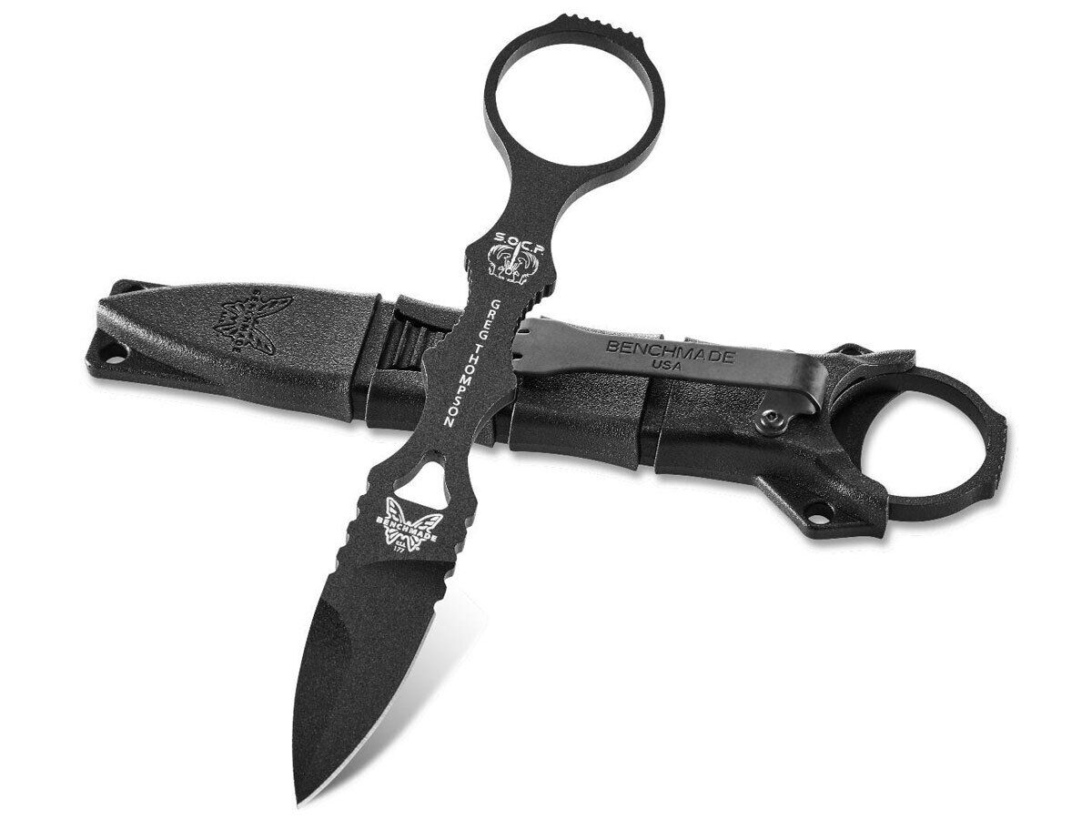 Benchmade Knives Mini SOCP Fixed Blade Knife 177BK Black 440C Stainless